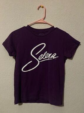 Selena Purple Tee with White Script